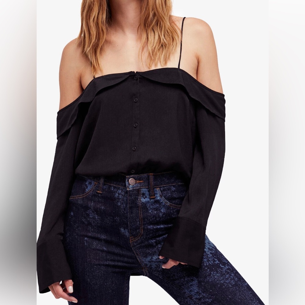 Free People Walk This Way Button Down Top